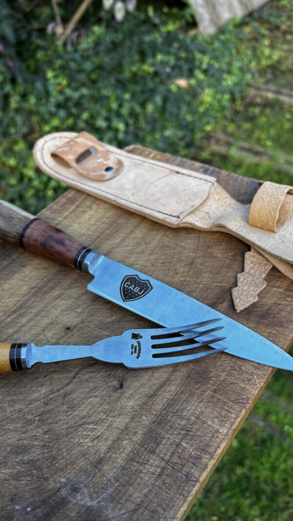juego de cuchillo y tenedor fan boca juniors